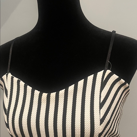 Striped Black and White Peplum Dress Charlotte Russe small - Picture 2 of 3